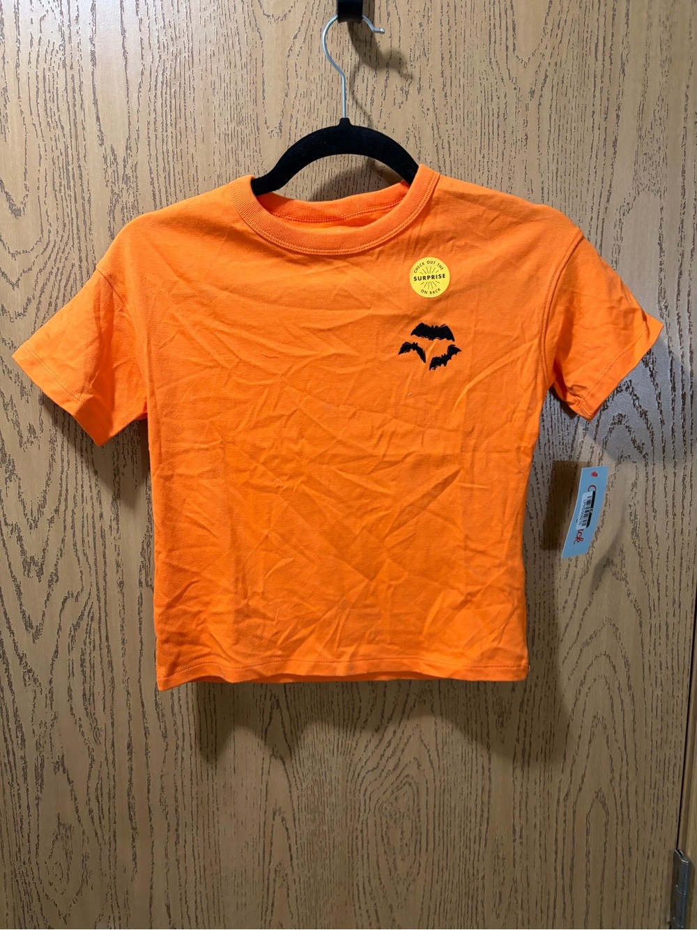 Cat & Jack Girls XS 4/5 Halloween Bat Graphic Tee Orange NWT